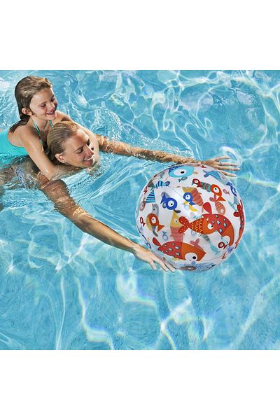Intex Inflatable Sea Ball - Fish Patterned Pool Ball - Children's Garden Play Ball - Seaside Ball with Fish Figures 51 cm
