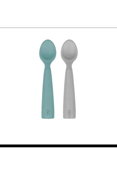 OiOi Nam Nam Rıver Green Powder Grey 2'li Silikon Mama Kaşığı