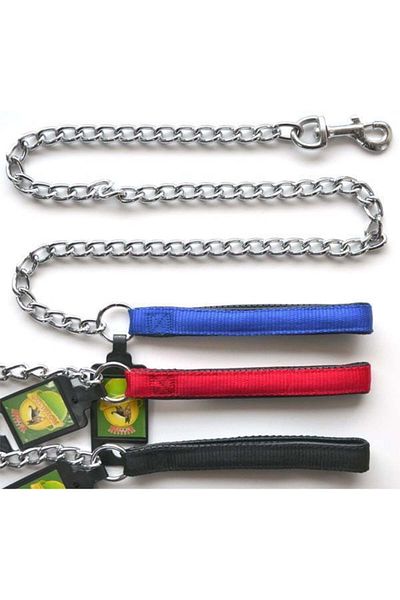 Royalist 5 mm Thick 120 cm Length - Red Color Soft Handle Dog Walking Chain