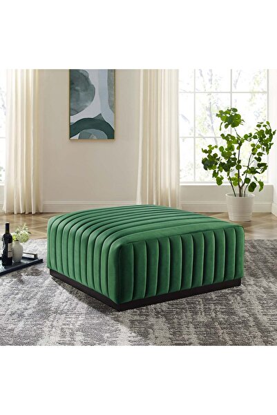 DeccoStil Çizgi Dikiş Detaylı Puf/Orta Sehpa 80*80 cm
