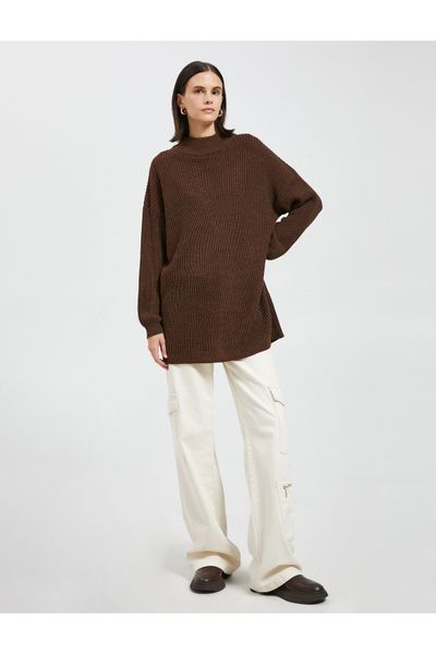 Koton Oversize Half Turtleneck Sweater Acrylic Cashmere Textured
