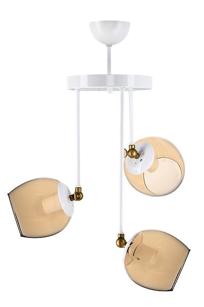 DEDE TRIPLE BLANCO MODERN CHANDELIER HONEY GLASS