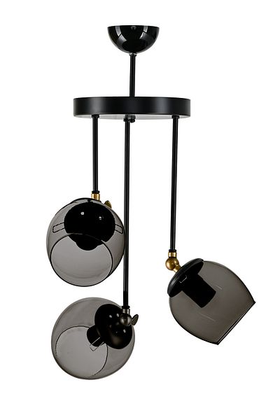 DEDE TRIPLE NERO MODERN CHANDELIER SMOKED GLASS