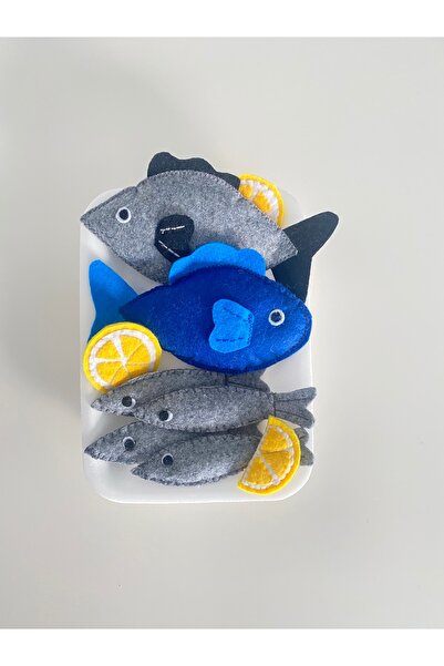 Atölye Mimi 9 Parça Balık Paketi Keçe Oyuncak Evcilik Oyun Seti - %100 Organi...