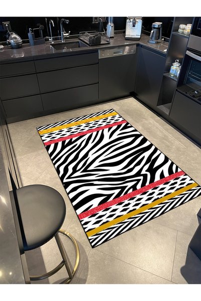 Rugs Modern Halı Yellow Zebra Ethnic Patterned Geometric Modern Decorative Ca...