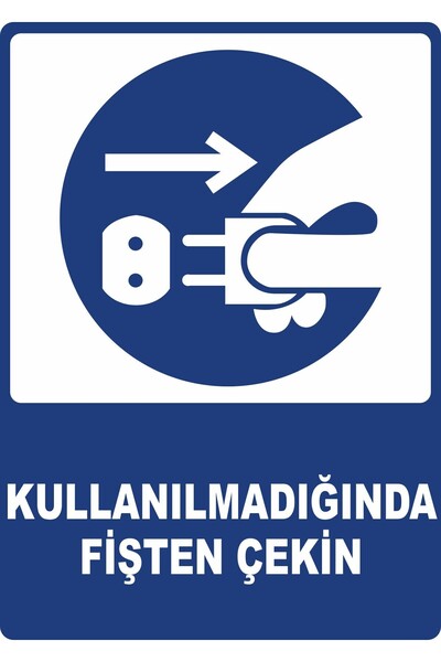 ChicArt Design Studio Pull from Plug When Not Used Pvc Plate Warning Sign Dekota Digital Uv Printing Adhesive 25X35 cm