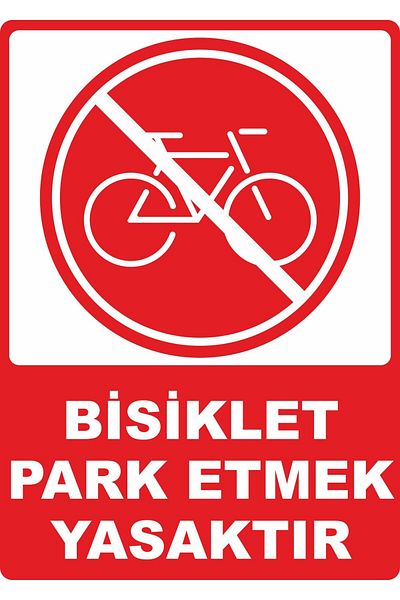 ChicArt Design Studio Bikes Prohibited to Park Digital Uv Foil Adhesive Printing Warning Label Sticker 12.5X17.5