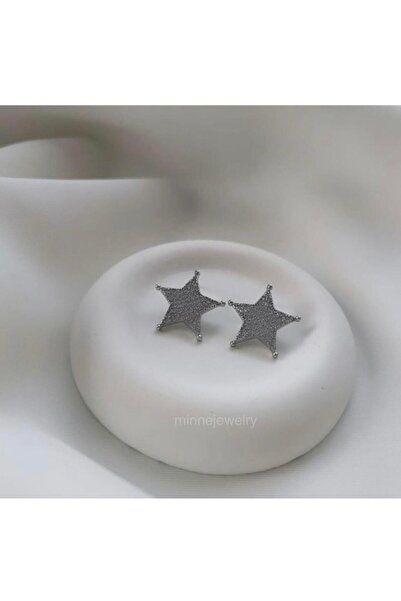 minnejewelry أقراط مرصعة بالنجوم من حجر الزركون الفضي VIP - أقراط مرصعة بالنج...