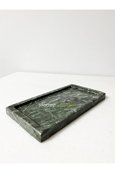 Modestmar Doğal Yeşil Mermer Tepsi  , Verde Guatemala Mermer Tepsi 15x30