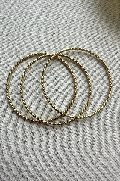 MODA Caprea Çelik 18 Cm Çevreli Üçlü Ajda Bilezik Bileklik Kadın Bilezik Ajda