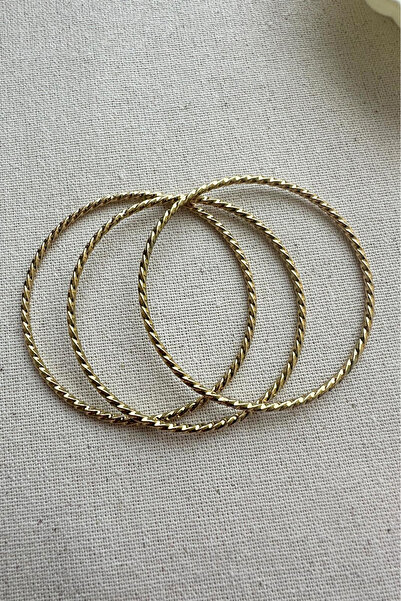 MODA Caprea Çelik 18 Cm Çevreli Üçlü Ajda Bilezik Bileklik Kadın Bilezik Ajda