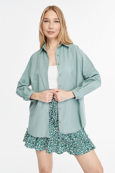 Mad&Calf Γυναικείο Basic Μακρύ Oversize Πουκάμισο