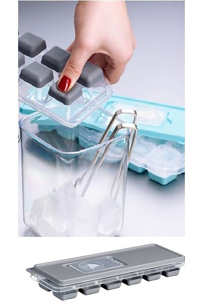 İndirimKap Practical 12 Compartments - Bass Finger Silicone Freezer with Lid and Non-Stick