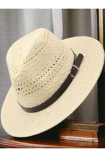 Trenderrs Unisex Summer Organic Knitted Straw Fedora Hat