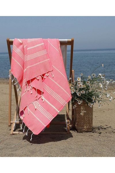 Askıcı Πετσέτα μπάνιου και παραλίας Pink Peshtemal, 100% βαμβάκι, Xxl 100x180cm