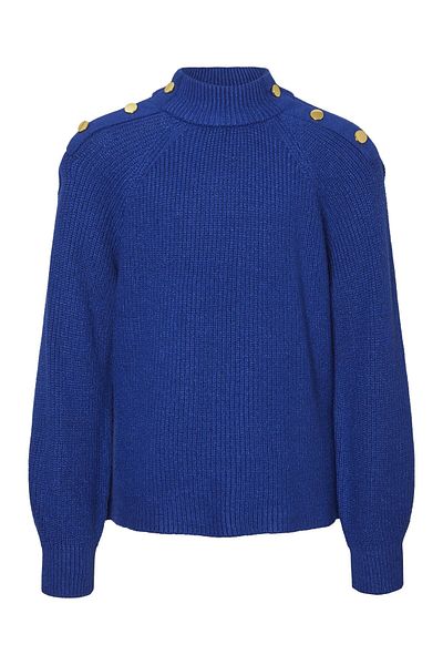 Vero Moda Girl Strickpullover VMHOLLY BUTTON LS HIGHNCK BLOUSE GIRL