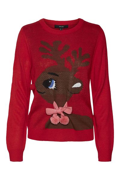 Vero Moda Strickpullover VMCUTEDEER LS O-YAKA BLUZ YILBAŞI