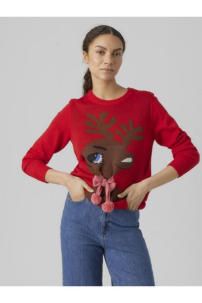 Vero Moda Strickpullover VMCUTEDEER LS O-YAKA BLUZ YILBAŞI