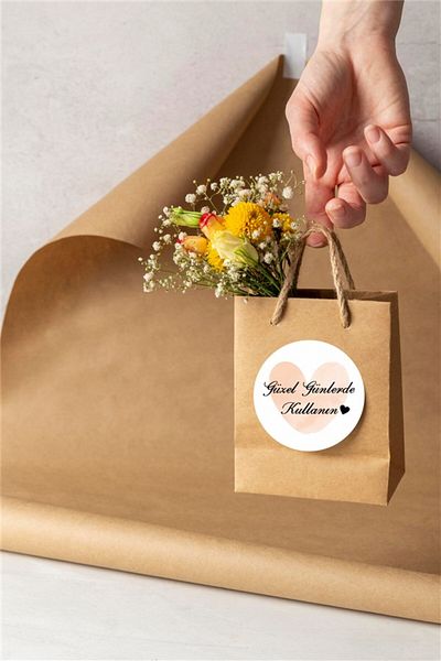 anka design Coated Sticker Packaging Cargo Label 4x4 cm 48 Pieces Mixed