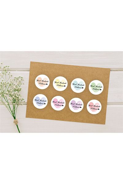 anka design Coated Sticker Packaging Cargo Label 4x4 cm 48 Pieces Mixed