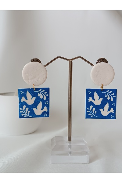 La fee aksesuar جهاز حلق فولاذي ونمط سيراميك بوليمر كلاي حلق مصنوع يدويًا بال...