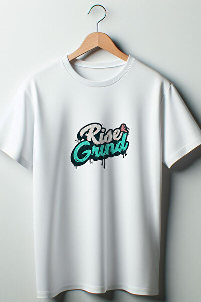 Vordevia Rise & Grind Text Štampano Coquette 2024 Fashion White Oversize kroj...
