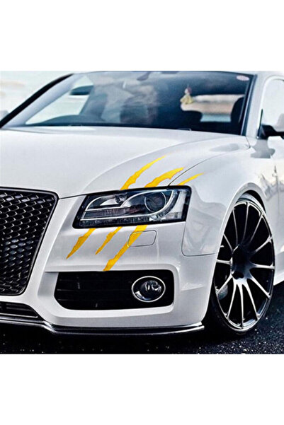 HMNL 30 X 10 Cm Monster Pençe Oto Sticker Araba Far Sticker Siyah Kırmızı Mav...