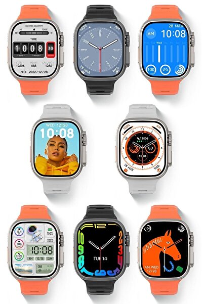 LaraThec 8 Ultra Watch Aklı Saat T 800 Android Ios 1.99 Inç 49mm Gri Kasa Yed...