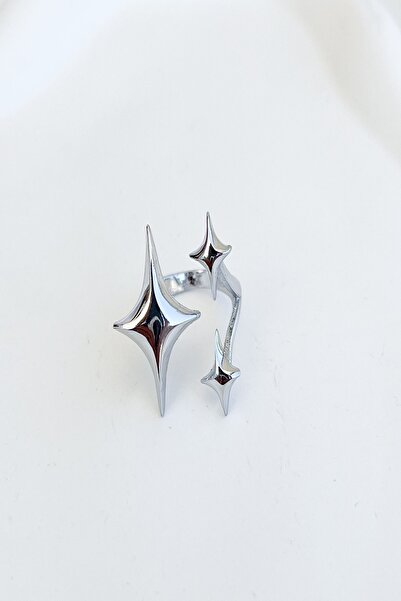 Pretty Üçlü Yıldız Model Altın Kaplama Ayarlanabilir Yüzük