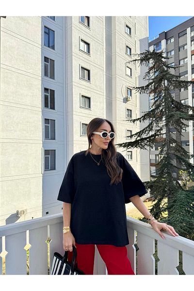 Jose Clothing Μπλουζάκι Porsche Printed Μαύρο από οργανικό βαμβάκι Oversize - Κοντό μανίκι