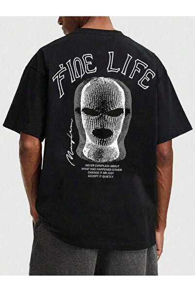 Jose Clothing Μαύρο με τύπωμα Οργανικό Βαμβάκι oversized Μπλουζάκι με κοντό μανίκι