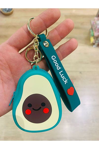 asilbaba Avocado Patterned Cute Fruits Wallet Keychain - Good Luck