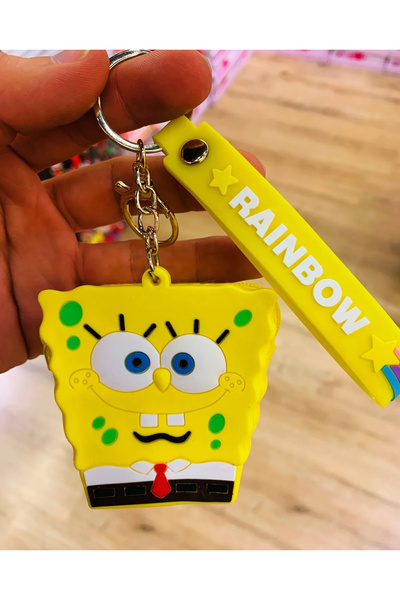 asilbaba Süngerbob Cüzdan Anahtarlık Aksesuar - Rainbow