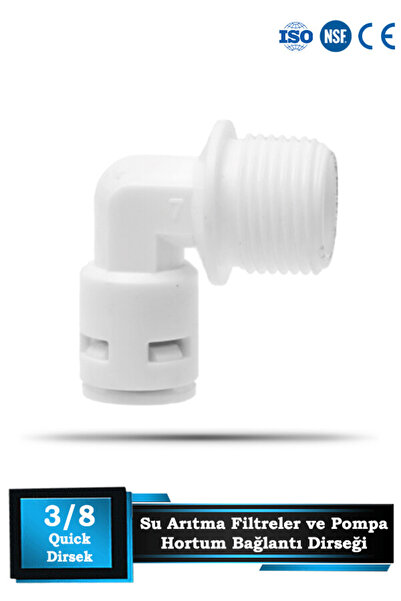 Sumarkt Su Arıtma Cihazlarına Uyumlu 3/8 Geniş Ağazlı Pompa Dirseği