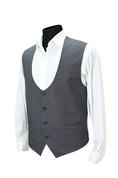 MENTOR REGALO U Collar Gray Vest - Plus Size, Dobby 52010