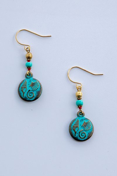 Lila Rosa Turquoise Ethnic Authentic Earrings