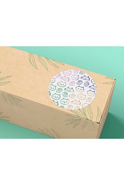 bisaccia Cute Kittens Sticker Mixed Color Paw Round Mat Sticker 4 cm (40 Pcs)