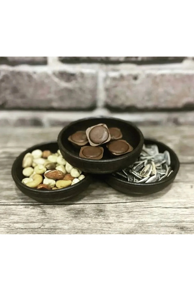 WORKPASAJ PLASTİK ÜÇLÜ ÇEREZLİK AHŞAP DESENLİ