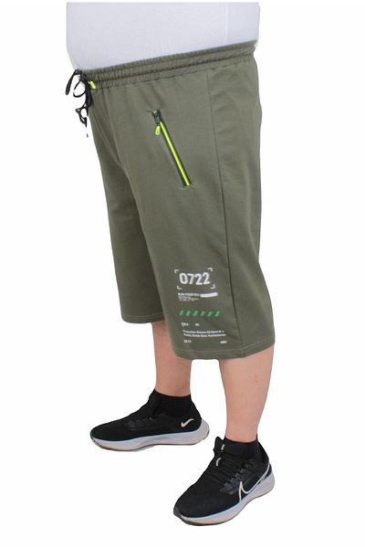 MocGrande Men's Plus Size Combed Cotton Shorts Run Your City 24634 KHAKI
