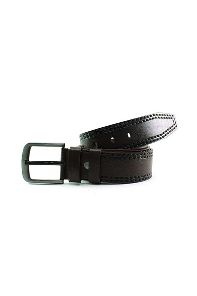 MENTOR REGALO Δερμάτινη ζώνη σε καφέ χρώμα - Sport Pattern 81050
