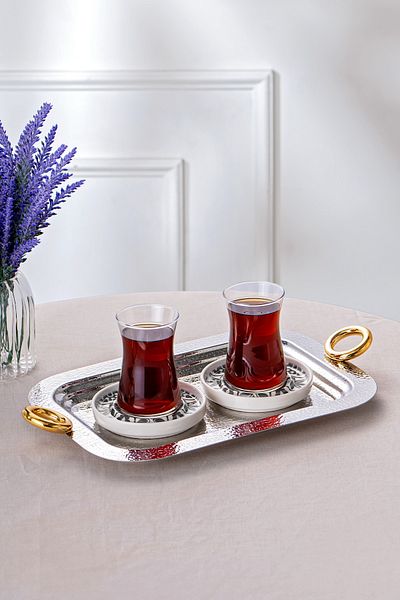 Emsan Gold Acacia Tea Tray