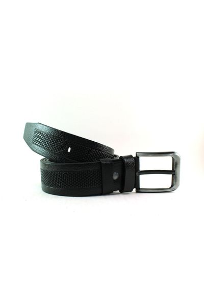 MENTOR REGALO Μαύρη δερμάτινη ζώνη - 81049 Model Sports Pattern