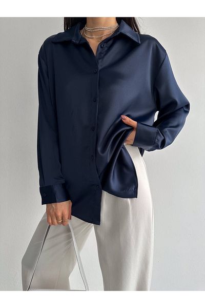 Ekim Store قميص ساتان عادي