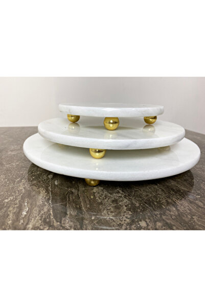 Modestmar Natural Marble - 3-Piece Presentation Set, Gold Top Leg