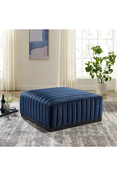 DeccoStil Çizgi Dikiş Detaylı Puf/Orta Sehpa 80*80 cm