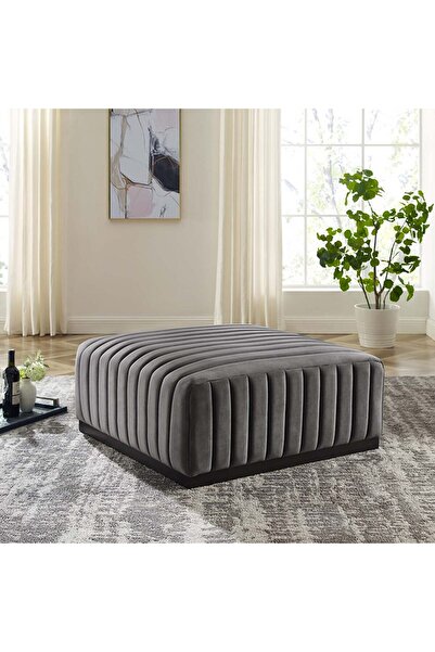 DeccoStil Çizgi Dikiş Detaylı Puf/Orta Sehpa 80*80 cm