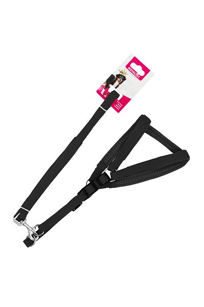 Royalist BLACK Large Size Soft Textured Chest Collar and Travel Strap Set 2.5 cm x 120 cm (50cm chest)