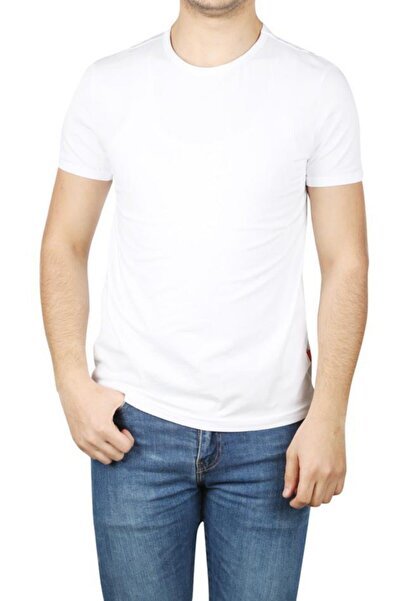 Cazador Tricou Battal pentru bărbați cu decolteu alb 4618