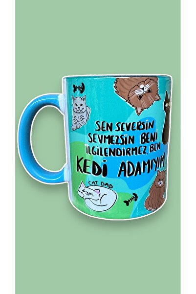 City Glow Kedi Adamıyım Cat Dad Hediyelik Kupa Bardak