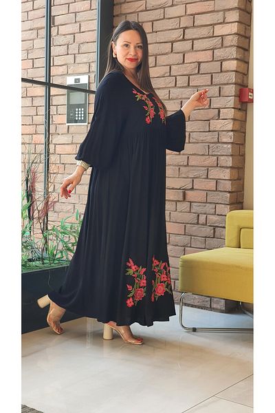 Park Moda Rochie lungă cu broderie florală